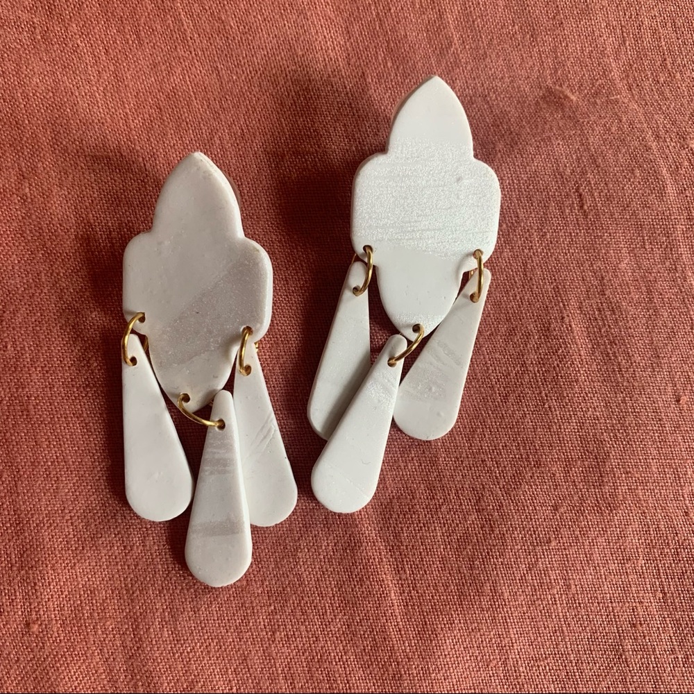 Handmade Chandelier Clay Earrings